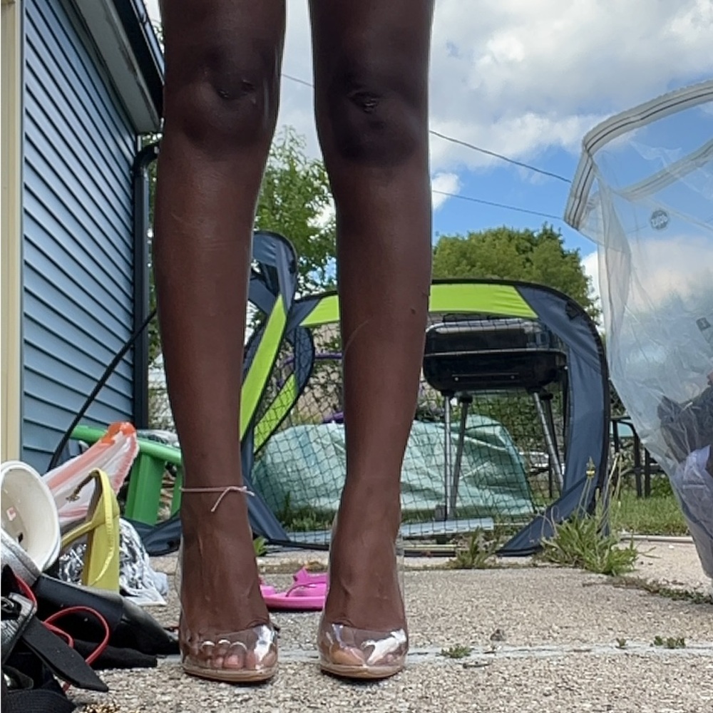 Clear pointed toes heels. Brand new. Never worn.